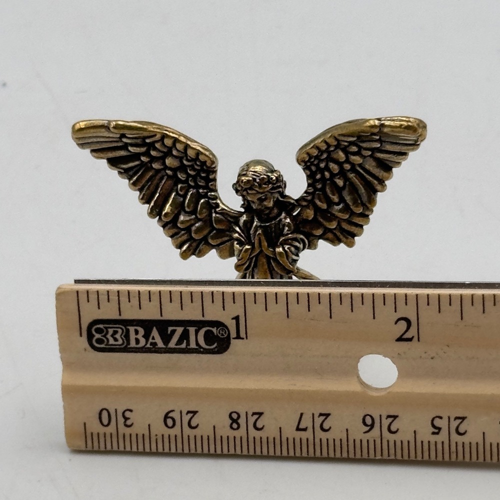 BG1-Miniature brass metal angel girl figurine Open Wings - Picture 4 of 5